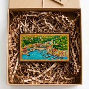 Calamita Portofino in legno in scatola regalo