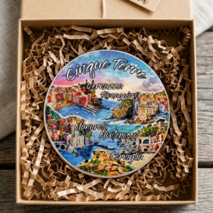 Calamita Cinque Terre in Ceramica in scatola regalo